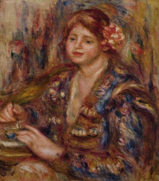 Pierre Auguste Renoir Woman with Rose